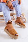 Espadrilles Sandals On The Platform Camel Jeannie