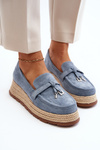 Women's Moccasins with Woven Sole Blue Torresia