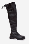 Women's Knee High Boots with Laces Black Rylissa
