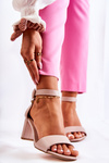 Women's Sandals On Heel Beige Lexi