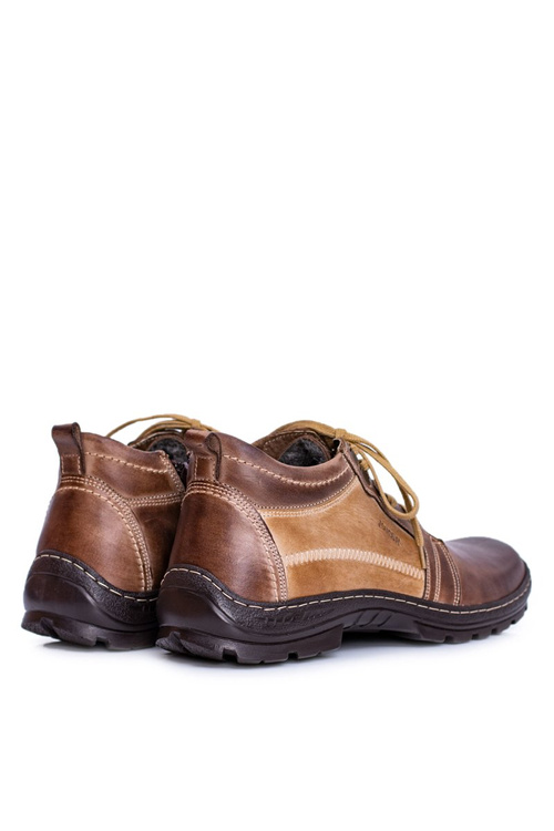 Men's Leather Booties Warmed Boots Boots Brown Felgado Boots.