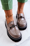 Patent Leather Shoes With Ornament Light brown Adison