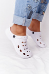 Women's White Foam Flip Flops EVA Dots