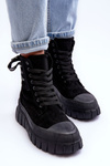 Women's Suede Boots On Platform Black Raftera