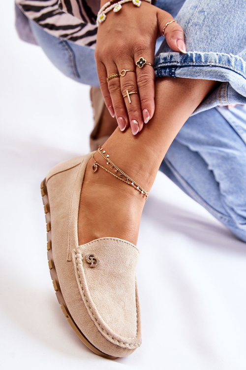Women's Suede Loafers Beige Clona