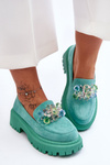 Women's Crystal Loafers Green Avril