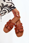Women's sandals on flat heel Camel Mirona