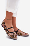 Ballet Flats With Embroidery And Strap Black Lilindraen