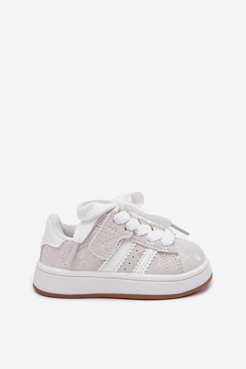 Dziecięce Buty Sportowe Sneakersy Serduszka Białe Mirelle