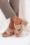 Light Heels Made Of Eco Leather Light Beige Kacaria
