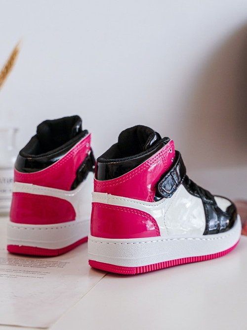 Children's Shiny Sports Shoes Pink and White Milara