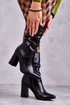 Leather Boots On High Heel Laura Messi 2560 Black