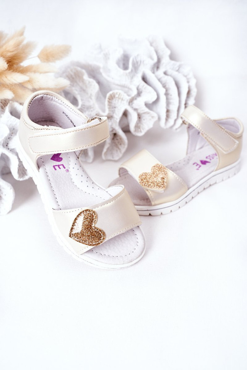Children's Velcro Sandals Gold Sweetheart
