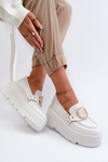 Zazoo 3458 Women's Leather Moccasins With Decoration White
