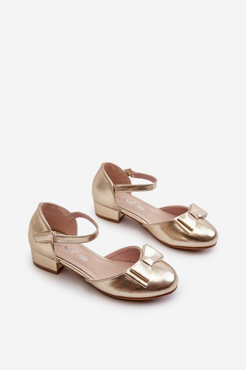 Girls' ballet flats with bow Gold Andarifa