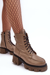 Leather Women's Padded Trapper Boots Lemar Brown Rehin