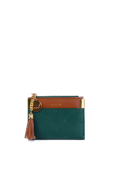 Small Leather Wallet Blue/Brown Calypso