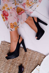 Platform Heeled Women's Sandals Black Lorajn