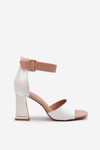 White Patent Sandals with Heel Adrianu