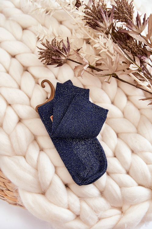 Women's Antibacterial Socks With Shiny Thread Navy