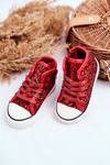 Children's Sneakers With Glitter Red Ally