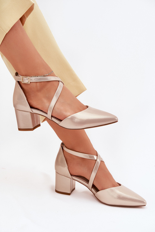 Heels Made Of Eco Leather Gold Sergio Leone SK830