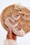 Children's ballerina flats with hearts velcro fastening pink Danaella