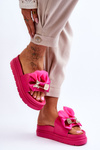 Slippers With A Bow And A Teddy Bear Fuchsia Suzy