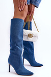 Denim Boots on Heel Blue Melisandra 
