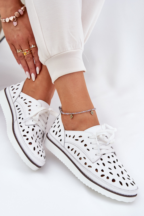 Ladies Leather Shoes S.Barski LR51-610 White