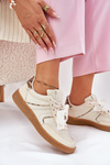 Low Women's Sneakers With Lace Leopard Beige Zielle