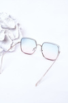 Silver Square Sunglasses Blue-Pink Ombre