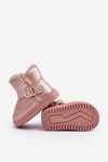 Children's Eco Leather Snow Boots with Pink Strap Orinor