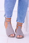 Grey Suede Sandals on Light Platform Espanoso