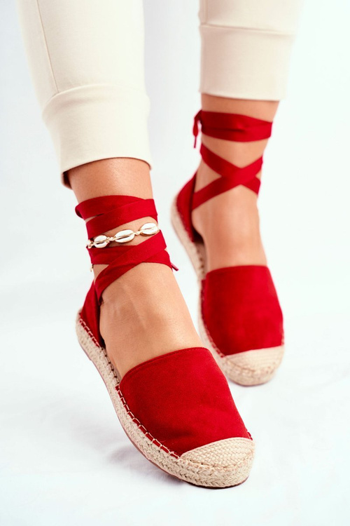 Women’s Espadrilles Laced Red Bonjour