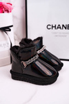 Children's Snow Boots With Fur Petrol Black Princess