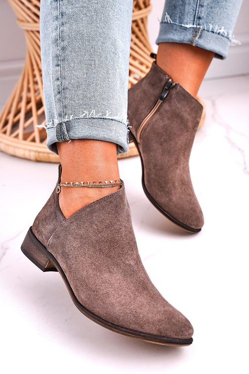 Women's Boots With A Cut Suede Brown Clarence