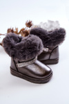Children's Snow Boots With Cubic Zirconia Dark Grey Hollee