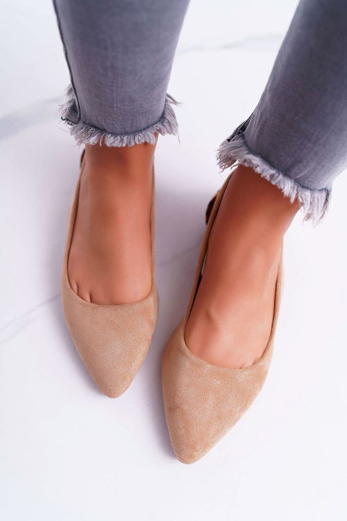 Lu Boo Balerinas Pointed Suede Beige Better