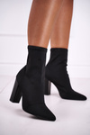 Women's Boots On Heel Lycra Black Morie