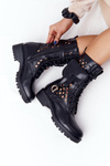 Openwork Boots With A Purse Black Rock Star