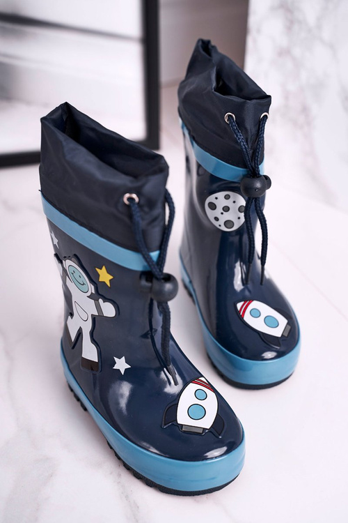Children's Rubber Galoshes boots Navy Astronaut Mordeso