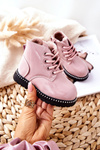 Leather Children's Boots Lacquered Pink Maris