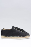 Lu Boo | Black Brocade Fairy Linen Espadrilles