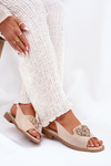 Women's Sandals With Decorative Heart S.Barski KV27-018 Beige