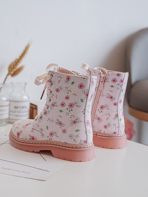 Kids' Insulated Zip-up Boots Pink Dolida