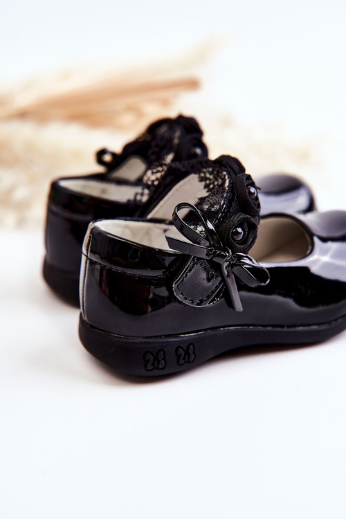 Children's Ballerinas With Velcro Black Evelyn