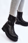 Women's Zipper Boots On The Platform Black Laretto