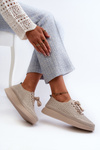 Leather Platform Sneakers by S.Barski LR278 Beige