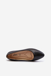 Women's Black Eco Leather Ballerina Flats Tindomiel